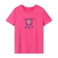 thumbnail image 1 of Camiseta para mujer Verano Regular Fit Ropa Suave Casual Camiseta básica para vacaciones Rosa Rosa, 1 of 7