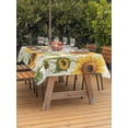 thumbnail image 3 of Outdoor Tablecloths with Umbrella Hole & Zipper, Farm Sunflowers Rectangle Tablecloth 52x70 Inch, Retro Flowers Butterfly Botanical Beige Waterproof Table Cloth, Patio/Pool/Picnic Table Covers, 3 of 8