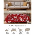 thumbnail image 3 of Red Bear Christmas Sofa Covers for 3 Cushion, Washable Couch Cover for Sectional Sofa Slipcovers with Tassel, Winter Xmas Snowflake Loveseat Covers Futon Cover Blanket 71''x118'', 3 of 8