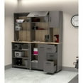 thumbnail image 5 of Inval Proforte 2-Piece 3-Drawer Garage Cabinet Set, Dark Gray and Maple, 5 of 15