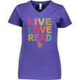 thumbnail image 3 of Inktastic Live Love Read Women's V-Neck T-Shirt, 3 of 5