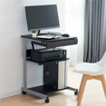 thumbnail image 3 of Fullfurnique Bureau d'ordinateur Portable avec Rangement Compact, Noir, 3 of 5