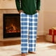 thumbnail image 4 of Pantalones de pijama largos para hombre, informales, con estampado a cuadros, holgados, deportivos, elásticos, rectos, vintage, con bolsillos, 4 of 9