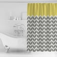 thumbnail image 2 of Yellow Grey Shower Curtain, 72" x 72", Herringbone Abstract Waterproof Bathroom Curtain Washable Shower Curtain Set with 12 Hooks, 2 of 6