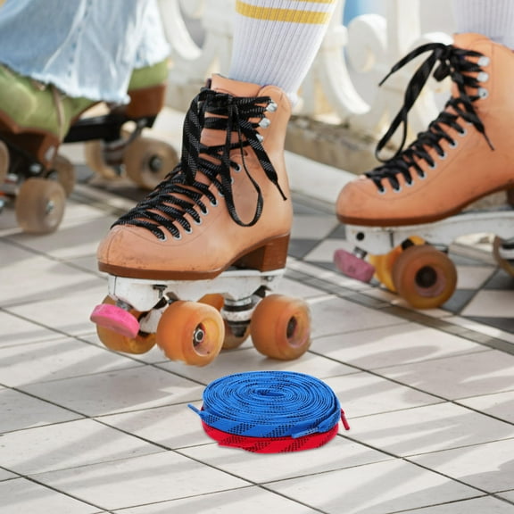 ULTNICE 2 Pairs Colored Flat Shoe Laces For Hockey Skates Ice Skates Roller Shoes Laces For Athletic Style And