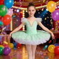 thumbnail image 2 of MEZZALL Dresses Girls Ballet Tutu Dance Dress For Stage Performances With Flowy Skirt And Bodice Breathable Fly Sleeve Crew Neck Solid Color Child Party Sundress, 2 of 4