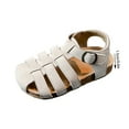 thumbnail image 5 of IUJSOY Boys Girls Sandals Toddler Closed Toe Cork Footbed Fisherman Sandals Gladiator Summer Sandals, 5 of 9