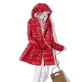 thumbnail image 2 of WEAIXIMIUNG Womens Down Jacket Women's Solid Color Mid Length Hooded Down Jacket with Drawstring Slim Fit Portable Outerwear, 2 of 4