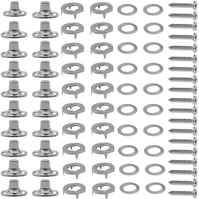 Bamboohart 20 Sets Twist Lock Fasteners Twist Lock Common Sense Fastener Stainless Steel Plated Rotating Button Fasteners for Boats Sailboats RVs Dinghies and Caravans