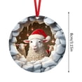 thumbnail image 3 of Colgante navideño con bonito diseño de oveja de dibujos animados Adornos para colgar en el árbol de Navidad Material acrílico Artículos decorativos festivos para el hogar y el coche, 3 of 8