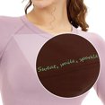 thumbnail image 6 of ClodeEU Women's Long Sleeve Running Tops ,Seamless Yoga Wear, Sportswear Breathable Workout Clothes Pink,Womens Plus M, 6 of 6