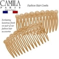 thumbnail image 6 of Camila Paris CP2892/2 French Hair Side Comb Small Rounded, Beige French Twist Hair Combs Decorative, Strong Hold Hair Clips for Women Bun Chignon Up-Do Styling Girls Hair Accessories, Made in France, 6 of 7