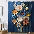 thumbnail image 5 of Tarmeek Floral Shower Curtain 90x180cm Polyester Fabric Waterproof Washable Quick Dry for Bathroom Tub Hotel Mildew Resistant, 5 of 7