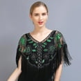 thumbnail image 2 of 1920s Shawl Sequin Beaded Evening Cape Wraps for Gatsby Party Women Evening Cape Vintage Flapper Cover Up, 2 of 6