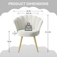 thumbnail image 2 of Velvet Accent Chair with Gold Metal Legs, Vanity Chair for Makeup Room, Upholstered Guest Chair for Living Room, Side-Chair for Bedroom, White, 2 of 7