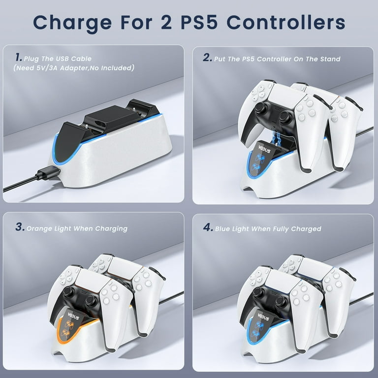 Sony PlayStation 5 DualSense Charging Station PS5, Charge Up to 2 Wireless  Controllers