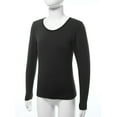 thumbnail image 4 of Sinleey Kids Girls Fleece Thermal Underwear Tops Crew Neck Long Sleeve Base Layer Tops Undershirt Type B Black XXL, 4 of 8