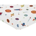 thumbnail image 5 of Sweet Jojo Designs Space Galaxy Multicolor Fitted Crib Sheet, 5 of 6