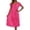 Hot Pink*, variant on RUTAYY Women's Nightgowns Solid Color Ice Silk Short Sleeve Midi Length Loose Loungewear Soft Comfortable Trendy Travel Dress