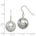 thumbnail image 3 of 925 Sterling Silver Rhodium-plated 14-15 Grey Shell Pearl Dangle Earrings; for Adults and Teens; for Women and Men, 3 of 3