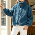 thumbnail image 4 of Girls Fleece Lined Full-Zip Jacket Winter Plush Warm Coats Soft & Cozy Stand-Collar Coat Long Sleeve Soft Outerwear with Pockets 1-12Y, 4 of 8