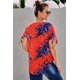 thumbnail image 1 of ABPHQTO Top naranja con diseño floral torcido para mujer, 1 of 5