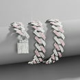 thumbnail image 2 of Collier pour Femmes, Collier Cubain 18 Pouces, Diamants Roses Bling Accessoire de Bijou Hip Hop, 2 of 5