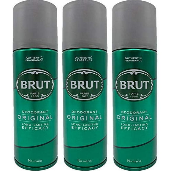 Brut 3 X Original Deodorant Body Spray 200Ml For Men Faberge