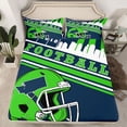 thumbnail image 2 of jejeloiu Rugby Game Gamer Queen Sheet Sets,Football Sport City Bed Set For Ball Lover 4-Piece, 2 of 7