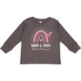 thumbnail image 3 of Inktastic Mimi and Papa Love Me Rainbow Girls Long Sleeve Toddler T-Shirt, 3 of 5