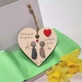thumbnail image 3 of Fiudx Corazón de Madera para Dar Las Gracias, Decoración Navideña y Adorno Sentimental, Versátil para El Árbol de Navidad y El Hogar, Un Regalo Preciado para Amigos y Familiares, Material de Madera,, 3 of 4