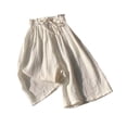 thumbnail image 2 of PiGOGI Girls Summer Wide Leg Pants, Elastic Waist Loose Casual Trousers for Toddlers, Lightweight Breathable Pull-On Pants White 8-9Years, 2 of 5