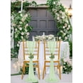 thumbnail image 2 of Sheer Fabric Wedding Chair Sashes: 36PCS Tulle Church Chair Cover Long Chairs Bows Aisle Drapes Party Decorations Sage Green, 2 of 12