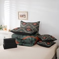 thumbnail image 6 of jejeloiu Green Orange Rhombus 7-Piece Bedding Comforter Set,Boho Exotic Geometric King Bedding Sets,Rustic Aztec Triangle Bed Sheets For Adults,Super Cozy Room Decor Reversible, 6 of 8