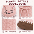 thumbnail image 5 of Muk Luks Kids Sweater Knit Slipper Socks, Soft Stitched Sole with Faux Fur Lining, PINK, S/M, 5 of 7