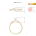 thumbnail image 5 of ANGARA Japanese Akoya Cultured Pearl Criss Cross Shank Engagement Ring in 14K Yellow Gold for Women | June Birthstone, Birthday, Anniversary, Jewelry Gift for Women | Pearl Ring, 5 of 8