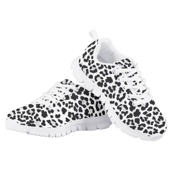 Pzuqiu Leopard Print Shoes for Girls Size 11 Little Kid Breathable Mesh Sneakers Lightweight Walking Athletic Shoes Outdoor Sport Shoes