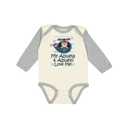 

Inktastic My Abuela and Abuelo Love Me Grandson Gift Gift Baby Boy Long Sleeve Bodysuit