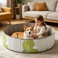thumbnail image 3 of Rirool 32" Foldable Cat Ball Pit Playpen for Cats, Small Dogs & Toddlers, Sturdy Oxford Pet Play Yard for Indoor Outdoor Use, Portable Pet Pool, Light Green, No Balls Included, 3 of 8
