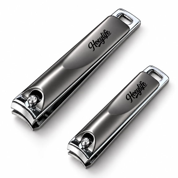 Nail Clipper, Stainless Steel Fingernails & Toenails Clippers & Nail File Sharp with Case, Set of 2