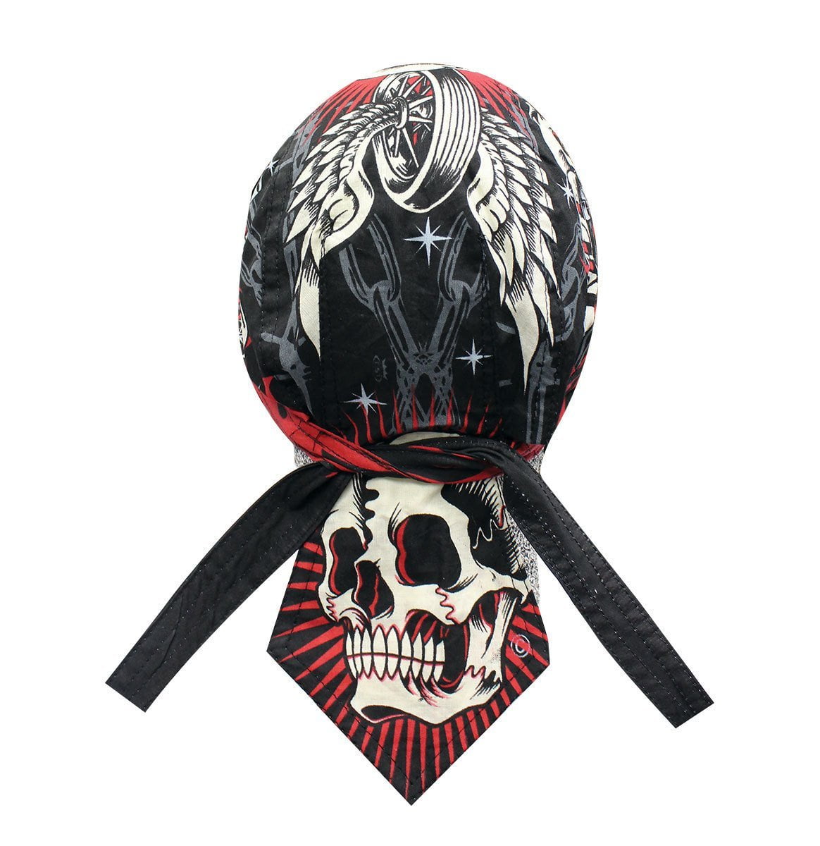 Biker Bandana Deluxe Danbanna Doo Rag Headwrap Sweatband Skull Cap "I
