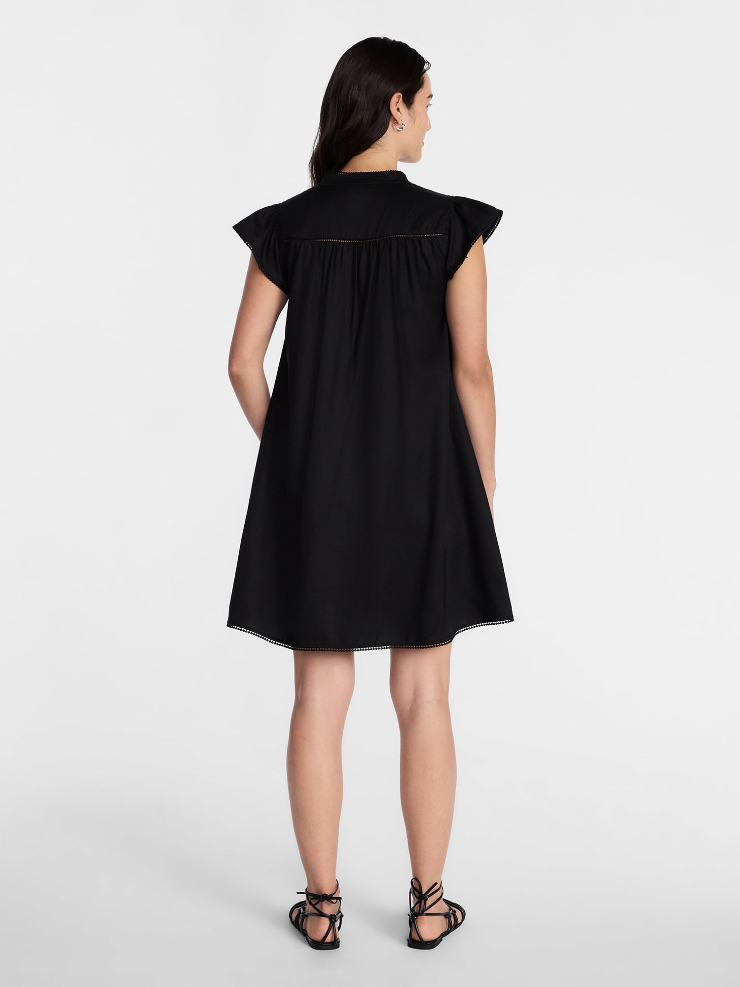 Time and Tru Women's Flutter Sleeve Mini Dress, Sizes XS-XXXL