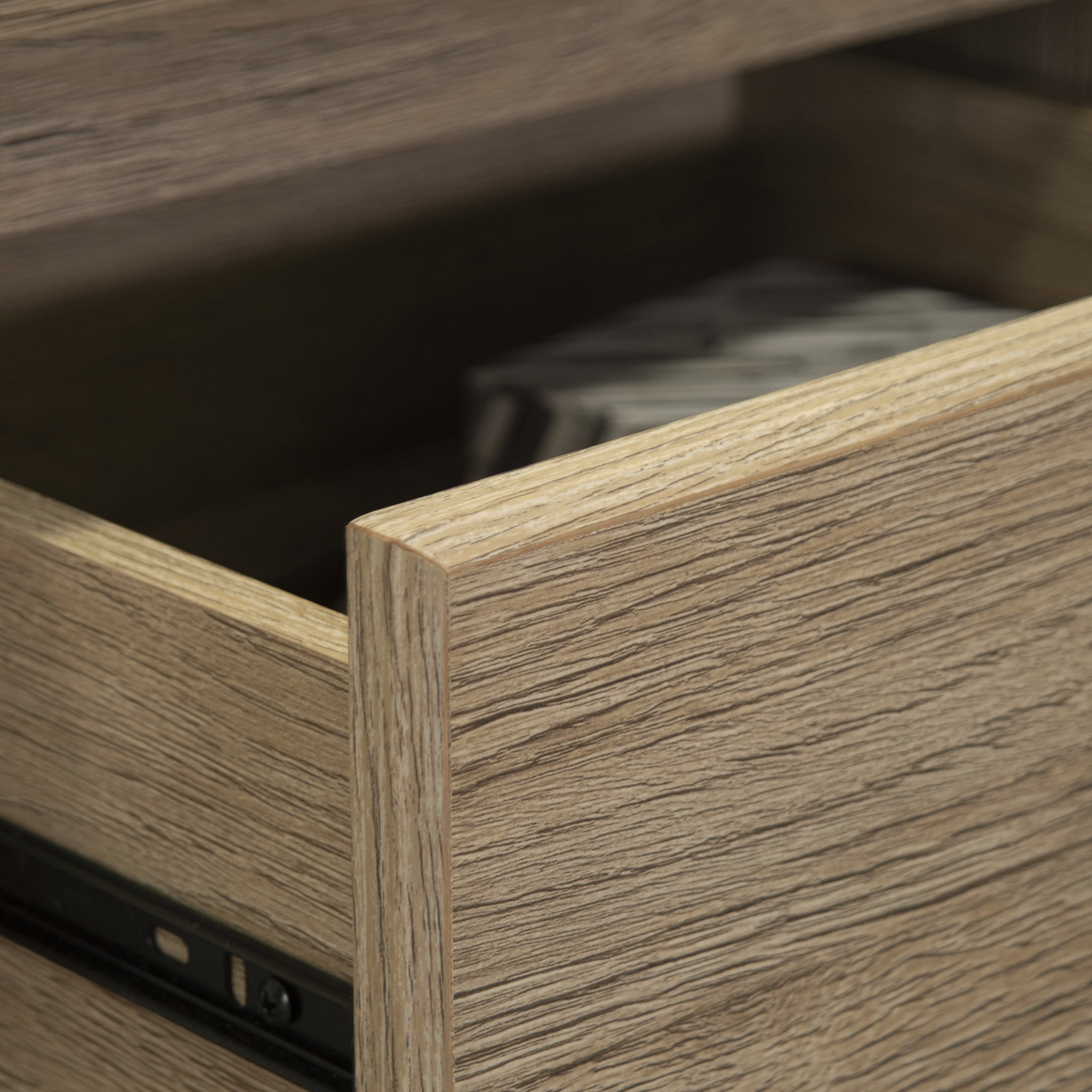 My Texas House Monroe 1 Drawer Nightstand, with USB, Brushed Oak Finish