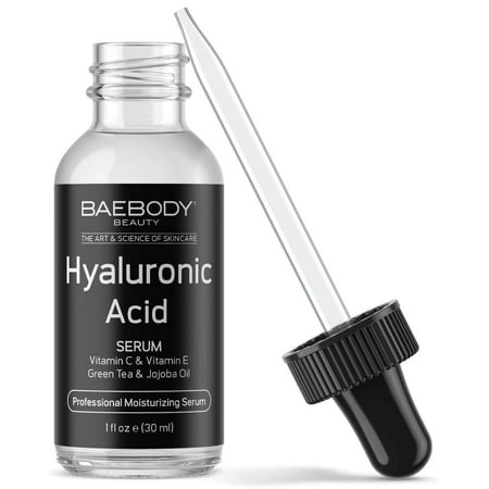 Baebody Hyaluronic Acid Serum for Face, Topical Facial Serum w Vitamin C & Vitamin E, for More Radiant Looking Skin,