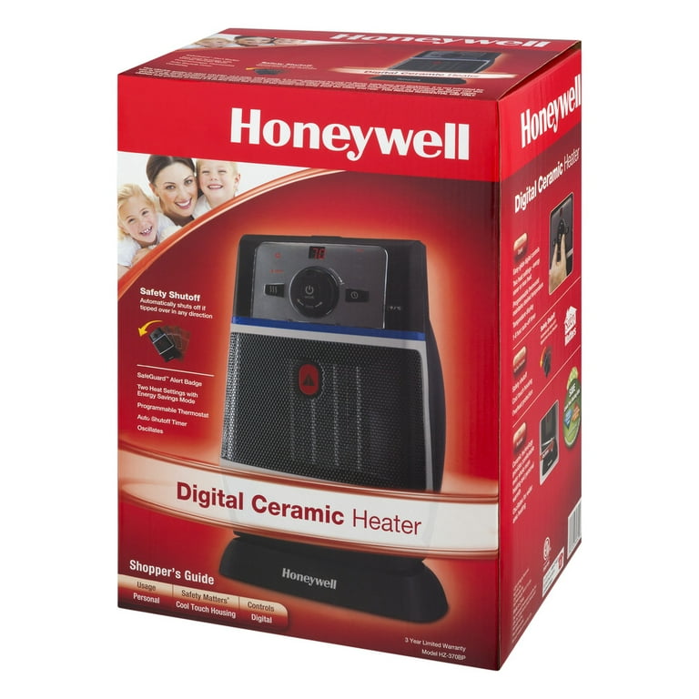 Honeywell Digital Ceramic Heater, HZ370BP, Black - Walmart.com