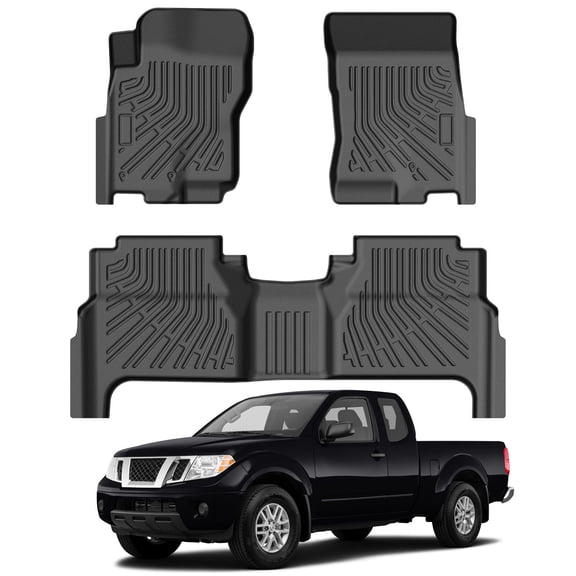 FLYMOTOR Floor Mats Fit for Nissan Frontier Crew Cab 2009-2021 Accessories All Weather Floor Mat Heavy Duty TPE Odorless Carpet Protection
