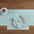 thumbnail image 3 of Solino Home Cotton Linen Placemats Set of 4 - Hemstitch Pastel Turquoise Placemats 14 x 19 Inch - Machine Washable Table Mats for Spring, Easter, Mothers Day, 3 of 4