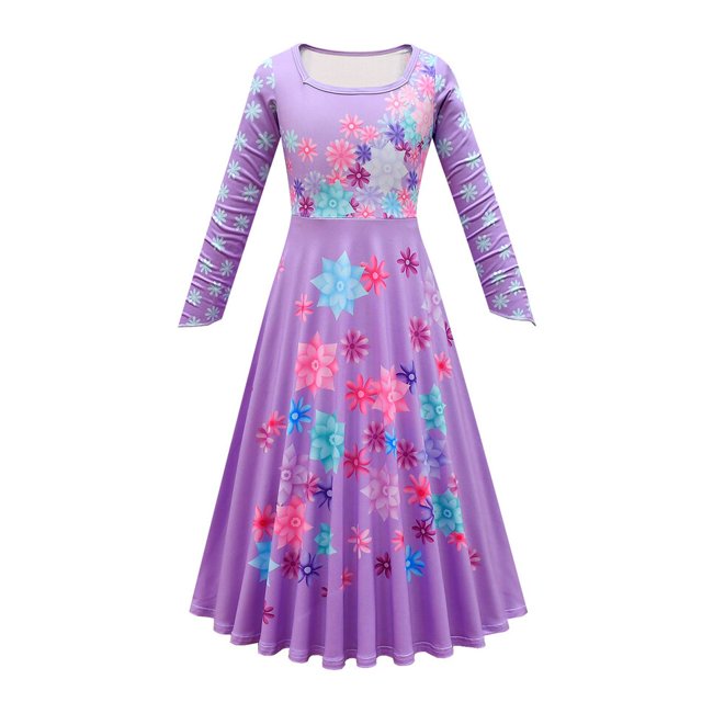 2022 disfraz niña vestido niñas vestidos de princesa elegantes primavera nuevo estampado vestido largo Halloween ropa de bebé para 6 8 10 años zhangyuxiang unisex