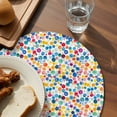 thumbnail image 3 of Colorful Polka Dot Round 15 Inch Placemats Set of 2, Rainbow Polka Dots Watercolor HeatResistant Non Slip Place Mats for Dining Table, Wipeable Braided Kitchen Table Mats for Housewarming, 3 of 9
