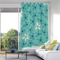 thumbnail image 5 of Curtains Black Out Window Cover for Bedroom Living Room 84 inches Length Flowers Teal Color Room Divider Door Curtains for Bedroom, 1 Panel, 5 of 7